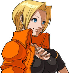1girl blonde_hair blue_eyes blue_mary breasts cleavage cropped_jacket fatal_fury fatal_fury_special fingerless_gloves gloves large_breasts lowres official_art short_hair snk solo sports_bra the_king_of_fighters upper_body rating:Sensitive score:9 user:danbooru