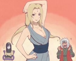  ... :d black_hair blonde_hair breasts brown_eyes closed_eyes crossed_arms excited eyebrow_raise facial_mark fang fist_raise forehead_jewel forehead_mark frown graident_background hair_tied_up hand_on_own_head hand_on_own_hip japanese_clothes jiraiya_(naruto) large_breasts layered_sleeves lipstick long_hair long_sleeves looking_at_viewer makeup multiple_boys nail_polish naruto_(series) open_mouth orochimaru_(naruto) pale_skin rope_belt scroll short_over_long_sleeves short_sleeves smile spiked_hair spoken_ellipsis tsunade_(naruto) unamused white_hair 
