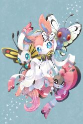 alice0701 antennae beautifly blue_eyes bow bug butterfly butterfree claws creatures_(company) fang game_freak gen_1_pokemon gen_3_pokemon gen_6_pokemon insect insect_wings nintendo no_humans open_mouth pokemon pokemon_(creature) red_eyes ribbon sylveon vivillon vivillon_(meadow) wings