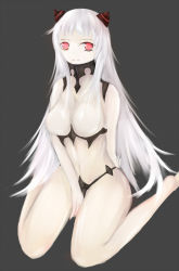  10s 1girl abyssal_ship airfield_princess colored_skin horns kantai_collection long_hair looking_at_viewer red_eyes simple_background solo tagme very_long_hair white_hair white_skin  rating:Sensitive score:7 user:460497467