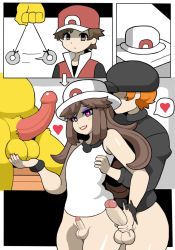  brown_hair cosplay creatures_(company) crossdressing erection game_freak gen_1_pokemon gothic_taco handjob hat heart heart-shaped_pupils highres hypno hypnosis interspecies leaf_(pokemon) leaf_(pokemon)_(cosplay) lipstick long_hair makeup mind_control nintendo penis penis_grab penis_size_difference pokemon pokemon_frlg red_(pokemon) small_penis smile standing symbol-shaped_pupils tank_top team_rocket team_rocket_grunt team_rocket_uniform testicle_grab testicles third-party_edit trap uncensored yaoi  rating:Explicit score:130 user:shinzero