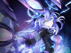  +_+ 10s 1girl blue_eyes bodysuit breasts colored_eyelashes female_focus gloves highres impossible_clothes large_breasts long_hair magical_girl neon_trim neptune_(neptunia) neptune_(series) purple_heart_(neptunia) skin_tight solo symbol-shaped_pupils tagme  rating:Questionable score:10 user:Notis