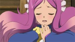 10s akb0048 animated animated_gif blush bouncing_breasts breasts closed_eyes kishida_mimori large_breasts lowres purple_hair strapless rating:Sensitive score:27 user:annon-san