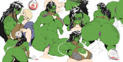 1boy 1girl abs anus ass back black_hair black_sclera blonde_hair blush bottle breasts colored_sclera colored_skin cum ear_piercing fellatio female_orc femdom girl_on_top green_skin heart hetero huge_ass huge_breasts jujunaught long_hair looking_down love_potion monster_girl muscle muscular muscular_female nose_piercing oral orc paizuri piercing potion purple_nipples pussy sex shirt size_difference sweat thick_thighs thighs uncensored underboob vaginal white_background white_eyes wide_hips rating:Explicit score:225 user:Bob_Toronja