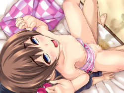 1boy 1girl brother_and_sister brown_hair censored darashinai_imouto_ni_itazura_shitemita female_ejaculation female_orgasm flat_chest girl_on_top highres incest john_doe_shinobu loli looking_up no_panties orgasm peeing pillow pussy pussy_juice reverse_cowgirl_position sex sex_from_behind siblings spread_legs straddling vaginal rating:Explicit score:150 user:huzzaman