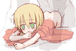  1boy 1girl after_rape age_difference ass blonde_hair blush bottomless crying doggystyle green_eyes hetero loli open_mouth original rape sex sex_from_behind siromine tears vaginal  rating:Explicit score:149 user:Dweenie