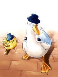  animal animalization artist_request beak bird black_sclera chick chicken clothed_animal colored_sclera duck genos gradient_background hat md5_mismatch mechanical_wings one-punch_man resized saitama_(one-punch_man) serious standing talons top_hat wings  rating:Sensitive score:5 user:danbooru