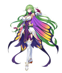  1girl absurdres bare_shoulders boots borrowed_character breasts cape cecilia_(fire_emblem) cecilia_(fire_emblem)_(cosplay) cecilia_(resplendent)_(fire_emblem) cleavage commission cosplay covered_navel detached_sleeves dress elbow_gloves fire_emblem fire_emblem:_genealogy_of_the_holy_war fire_emblem:_the_binding_blade fire_emblem_heroes flower full_body gloves gold_trim gradient_clothes high_heel_boots high_heels highres large_breasts long_hair mytea_(soso) nintendo original overskirt pelvic_curtain plant purple_eyes purple_gloves short_dress simple_background skeb_commission sleeveless smile solo thigh_boots thighhighs thorns very_long_hair vines white_background white_thighhighs 