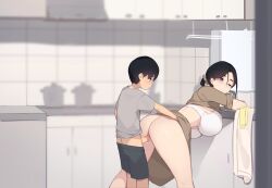  1boy 1girl absurdres doggystyle highres incest kitchen mother_and_son pepper0 sex sex_from_behind uncensored  rating:Explicit score:254 user:Lightdark123