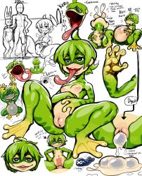  1girl 2016 ? animal_penis ass breasts colored_skin digestion drooling egg egg_laying frog frog_girl furry green_eyes green_hair green_skin half-closed_eyes heart highres horse_penis inverted_nipples keropin_(modeseven) large_penis midriff modeseven navel nipples nude open_mouth penis pointy_ears rabbit rebirth saliva sex simple_background size_difference sketch small_breasts tongue tongue_out transformation uvula vaginal veins veiny_penis vore white_background x-ray  rating:Explicit score:42 user:tf_charge
