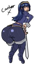  1girl ass blue_hair female_focus fire_emblem fire_emblem_awakening huge_ass lucina_(fire_emblem) nintendo solo tagme  rating:Questionable score:35 user:Ashera