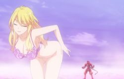 1boy 1girl bad_anatomy bent_over blonde_hair bottomless bra breasts cleavage closed_eyes corianna_adrealphus high_school_dxd hyoudou_issei large_breasts long_hair nude_filter purple_bra third-party_edit underwear  rating:Explicit score:29 user:ZenoDrake