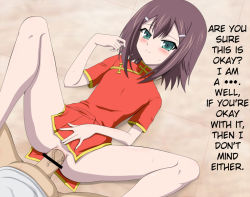  anal androgynous baka_to_test_to_shoukanjuu blush brown_hair censored china_dress chinese_clothes circle_anco clothed_sex crossdressing dress gender_request green_eyes hard-translated kinoshita_hideyoshi looking_at_viewer male_focus male_penetrated penis pointless_censoring sex shota smile third-party_edit translated trap yaoi  rating:Explicit score:335 user:StolenTranslations