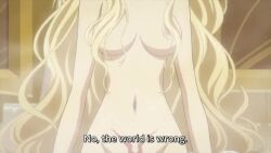1girl animated anime_screenshot bath bathroom blonde_hair blue_eyes bouncing_breasts breasts code_geass code_geass:_fukkatsu_no_lelouch collarbone completely_nude groin hair_over_breasts large_breasts long_hair looking_at_viewer navel nipples nude partially_submerged pubic_tattoo shamna sidelocks sound stomach subtitled tagme tattoo very_long_hair video wading walking water