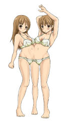  2girls brown_eyes brown_hair conjoined multiple_girls siblings sisters twins underwear  rating:Questionable score:26 user:TheDunno