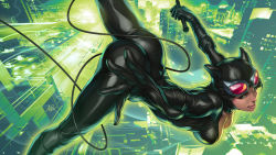 16:9 ass bodysuit breasts catwoman city cleavage dc_comics from_above goggles leotard mask skin_tight stanley_lau whip rating:Questionable score:12 user:gougetsu00