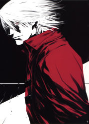  1boy absurdres dante_(devil_may_cry) devil_may_cry_(series) highres jacket male_focus miwa_shirow red_jacket solo  rating:Sensitive score:10 user:danbooru