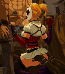 ass ass_grab batman blonde_hair buckle bukkake clothed_sex cum cum_string dc_comics delduwath delduwath_(artist) elbow_gloves facial fellatio group_sex girl_on_top gloves goth_fashion group_sex handjob harlequin harley_quinn interracial kneeling licking mask miniskirt multitasking open_mouth oral orgy paint penis reverse_cowgirl_position sex skirt straddle tongue twintails uncensored rating:Explicit score:121 user:Acero