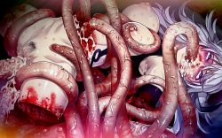  ahegao amputee anal blood blood_on_face blood_on_hands blood_splatter body_grab breasts_squeezed_together breasts clockup cum cum_in_mouth cum_in_pussy cum_on_body cum_on_upper_body gloria_the_witch guro hamashima_shigeo horns leg_grab legs_apart maggot_baits nipples nosebleed official_art pubic_hair purple_eyes pussy quadruple_amputee quadruple_penetration sweat tears tentacle_grab tentacle_sex tentacles torn_clothes uncensored wound_penetration wounds  rating:Explicit score:63 user:Bob_Vagen