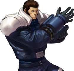 1boy brown_eyes brown_hair cyborg gloves highres jacket king_of_fighters_xiii male_focus maxima official_art ogura_eisuke short_hair shoulder_pads sideburns snk solo the_king_of_fighters the_king_of_fighters_xiii transparent_background rating:Sensitive score:3 user:danbooru