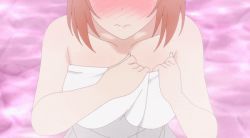  1girl animated animated_gif blush bouncing_breasts breasts jiggle large_breasts miyazaki_chisaki nipples orange_hair short_hair yuragisou_no_yuuna-san  rating:Questionable score:122 user:TiddyAnimeLover