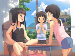 1boy 3girls absurdres age_difference anyannko ass blush bottomless camisole censored clitoral_stimulation clothes_lift copyright_request desk fingering flat_chest girl_on_top hand_to_own_mouth hetero highres loli multiple_girls open_mouth panties panties_around_leg penis ponytail public_indecency pussy pussy_juice reverse_upright_straddle school_desk sex sex_from_behind shirt_lift shorts silhouette source_request spread_legs straddling tears underwear vaginal voyeurism watching rating:Explicit score:277 user:huzzaman