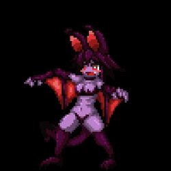 animal_ears animated animated_gif bat_ears bat_wings bouncing_breasts breasts colored_skin lowres monster_girl open_mouth outstretched_arms pixel_art purple_skin red_eyes resized standing tail upscaled wings zell_(999) rating:Questionable score:26 user:Nubaleen