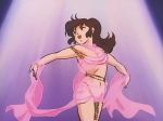  1980s_(style) animated ass atsuko_fukune barefoot blue_eyes breasts brown_hair butt_crack dancer dancing eyeshadow harem_outfit jewelry lots_of_jewelry makeup mugen_shinshi retro_artstyle ponytail retro_artstyle see-through video video  rating:Questionable score:49 user:tongolele
