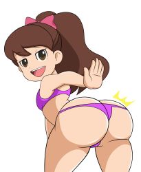  10s 1girl absurdres ass bra breasts brown_eyes brown_hair butt_crack commission grimphantom highres huge_ass kodama_fumika loli looking_at_viewer looking_back panties ponytail second-party_source small_breasts spanked spanking thick_thighs thighs underwear youkai_watch  rating:Questionable score:109 user:Juni221