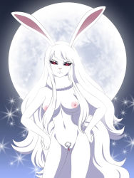  1girl animal_ears carrot_(one_piece) furry highres long_hair nude one_piece pubic_hair pussy rabbit red_eyes rider_(orange_couture) sulong_form third-party_edit  rating:Explicit score:74 user:Cloudskipper