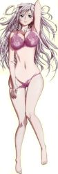 1girl armpits barefoot blush bra breasts charlotte_hazellink dakimakura_(medium) full_body highres jpeg_artifacts lace lace_bra lace_panties large_breasts legs lingerie long_hair long_image lying on_back panties pink_bra pink_hair pink_lingerie pink_panties princess_lover purple_bra purple_panties smile solo tall_image thighhighs thong underwear underwear_only rating:Questionable score:97 user:danbooru