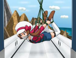 bdsm bondage d-mizton gag kotone_(pokemon) peril pokemon rope suspension tape tape_gag rating:Questionable score:15 user:inky