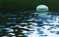  black_eyes creatures_(company) game_freak gen_2_pokemon highres looking_at_viewer nintendo no_humans one-hour_drawing_challenge open_mouth outdoors pokemon pokemon_(creature) quagsire rend smile solid_circle_eyes solo tongue water  rating:General score:4 user:danbooru