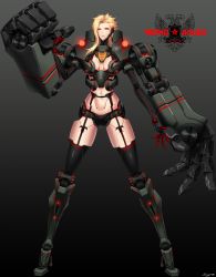 1girl absurdres bad_id bad_pixiv_id bird black_thighhighs blonde_hair breasts character_name cherno_alpha cleavage_cutout clothing_cutout crest eagle emblem full_body garter_belt garter_straps glowing highres jaeger_(pacific_rim) joints legendary_pictures long_hair mecha_musume mechanical_arms mullet navel neon_trim pacific_rim pan_pacific_defense_corps personification power_suit red_eyes robot_joints roll_of_nickels_(pacific_rim) sigm@ thighhighs two-headed_eagle rating:Sensitive score:45 user:danbooru