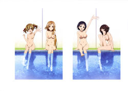  4girls a_(phrase) absurdres arm_support asuna_(sao) ayano_keiko barefoot black_hair blue_eyes blush braid breasts brown_eyes brown_hair closed_mouth collarbone crossed_legs crown_braid dot_nose eyebrows female_focus full_body groin hair_ornament hair_ribbon hairclip highres kirigaya_suguha large_breasts leg_lift long_hair looking_at_viewer multiple_girls navel nipples nude nude_filter open_mouth outstretched_hand ribbon shinozaki_rika short_hair silica sitting small_breasts smile sword_art_online tagme third-party_edit toes twintails two_side_up  rating:Questionable score:93 user:rai0123