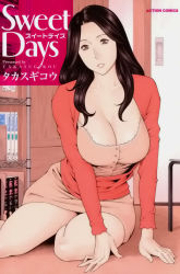  breasts brown_eyes brown_hair cleavage cover cover_page highres large_breasts long_hair mature_female skirt takasugi_kou thick_thighs thighs  rating:Questionable score:43 user:Fall_Out_Boy