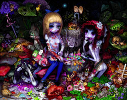 3girls ant ass bee black_hair blonde_hair blood blue_flower blue_thighhighs breasts bubble bug butterfly cake candle cat clover condom cum cum_on_hair cutting death doughnut drugged drugs ero_guro flower fly food four-leaf_clover frog guro hair_ornament hair_ribbon heart heterochromia horror_(theme) insect lily_of_the_valley loli maggot mary_janes mating_(animal) money moth mouse_(animal) multicolored_hair multiple_girls mushroom nipples nude original plant purple_flower purple_hair ribbon shoes skeleton small_breasts snail star_(symbol) sword tears thighhighs toad_(animal) two-tone_hair undead used_condom venus_flytrap violet_(flower) weapon white_flower wolfsbane_(flower) yukaman zombie  rating:Explicit score:8 user:danbooru