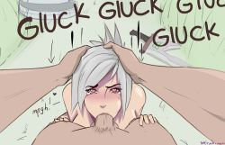  :&gt;= artist_request blush deepthroat english_text fellatio grass hand_on_another&#039;s_head heart heart-shaped_pupils hetero irrumatio league_of_legends looking_at_viewer oral penis pov riven_(league_of_legends) silver_hair sword symbol-shaped_pupils text_focus uncensored weapon  rating:Explicit score:91 user:report_yasuo_4_feed