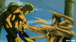 2boys animated animated_gif epic fighting hayama_jun&#039;ichi hokuto_no_ken hyakuretsu-ken kenshiro manly multiple_boys punching seiji shin_hokuto_no_ken rating:Sensitive score:66 user:maxxxspider