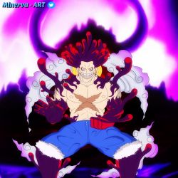  1boy abs absurdres awakening fighting_stance haki highres hito_hito_no_mi_model:_nika looking_at_viewer melting monkey_d._luffy multicolored_hair muscular muscular_arms muscular_legs muscular_male one_piece onigashima pectorals red_eyes scar shorts smile spoiler steam 