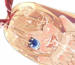  00s 1girl amae_koromo bad_id bad_pixiv_id blonde_hair blue_eyes blush bukkake cum cum_in_mouth cum_on_body cum_on_hair cum_on_hands cum_on_tongue cum_on_upper_body cupping_hands dutch_angle facial female_focus gokkun hair_ribbon happy happy_facial hato_haru loli looking_at_viewer one_eye_closed own_hands_together portrait ribbon saki_(manga) simple_background solo tongue tongue_out white_background wince wink  rating:Explicit score:256 user:danbooru