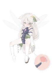  1girl absurdres bestiality blush bug clothed_sex dangling_arms dangling_legs dragonfly flying giant_insect highres insect japanese_clothes loli miko nocn one_shoe restrained sex simple_background socks tail white_hair wolf_girl x-ray 