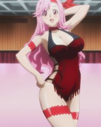 breasts celia_ootsuka cleavage fang highres maken-ki! pink_hair screencap stitched takami_akio third-party_edit rating:Questionable score:39 user:misterjohneggman