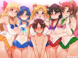 1boy 5girls :q age_difference aino_minako armpits assertive_female bad_id bad_pixiv_id bishoujo_senshi_sailor_moon black_hair blonde_hair blue_bow blue_eyes blue_hair blue_sailor_collar blue_skirt blush bow breasts brown_hair cameltoe choker clothed_female_nude_male completely_nude covered_navel double_bun earrings elbow_gloves eyelashes gloves green_eyes green_skirt hair_bow hair_bun hair_ornament hand_on_own_hip harem height_difference hetero highres hino_rei inari_(inariya) inner_senshi jewelry kino_makoto large_breasts licking_lips lips long_hair looking_at_another magical_girl mizuno_ami multiple_girls naughty_face navel nipples nude onee-shota open_mouth orange_skirt pink_bow ponytail puffy_nipples purple_eyes pussy red_bow red_skirt revealing_clothes sailor_collar sailor_jupiter sailor_mars sailor_mercury sailor_moon sailor_senshi sailor_venus seductive_smile see-through shiny_skin short_hair shota size_difference skirt smile sweat thick_thighs thighs tiara tongue tongue_out tsukino_usagi twintails twitter_username uncensored white_gloves you_gonna_get_raped rating:Explicit score:654 user:danbooru