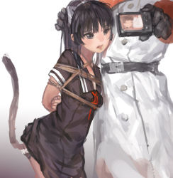  10s 1girl animal_ears arms_behind_back bad_id bad_pixiv_id bdsm black_hair bondage bound box_tie camera cat_ears cat_tail clothes_lift dress dress_lift fake_animal_ears female_pubic_hair gradient_background guilty_crown hjl kneeling panties panty_pull petite photographic_proof pubic_hair rope sailor_collar sailor_dress school_uniform segai_waltz_makoto simple_background standing tail tsugumi_(guilty_crown) underwear  rating:Questionable score:79 user:danbooru