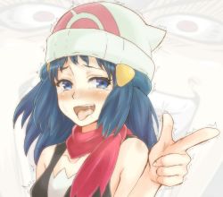  00s 1girl ahegao bad_id bad_pixiv_id bare_shoulders beanie blue_eyes blue_hair blush collarbone creatures_(company) dawn_(pokemon) female_focus game_freak hair_ornament hat matching_hair/eyes nintendo open_mouth parody pointing pokemon pokemon_dppt red_scarf saliva scarf sexually_suggestive solo style_parody tears tongue tongue_out trembling turizao upper_body what when_you_see_it yu-gi-oh!  rating:Sensitive score:61 user:danbooru