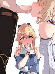 1boy 2girls aether_(genshin_impact) barbara_(genshin_impact) barbara_(summertime_sparkle)_(genshin_impact) bare_shoulders belt blonde_hair blouse blue_eyes blue_shirt blush breasts casual censored choker clothes_pull drill_hair erection fellatio genshin_impact has_uncensored_version hetero highres jean_(genshin_impact) jean_(sea_breeze_dandelion)_(genshin_impact) jewelry kneeling kumasteam long_sleeves medium_breasts mosaic_censoring multiple_girls open_mouth oral pants pants_pull penis penis_awe ponytail sex shirt siblings simple_background sisters standing sweatdrop swimsuit twin_drills twintails watching white_background wristband rating:Explicit score:997 user:danbooru