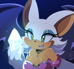  bat_girl breasts derivative_work fang gloves highres rouge_the_bat screenshot_redraw smile sonic_(series) wings 