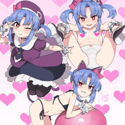  1girl anal_tail animal_ear_hairband animal_ears ass bad_id bad_pixiv_id ball bent_over beret bikini black_bikini black_choker black_thighhighs blue_hair blush bow butt_plug cat_ear_hairband cat_ears cat_tail censored censored_nipples choker closed_mouth collarbone dress exercise_ball fake_animal_ears fake_tail flat_chest frilled_dress frilled_wrist_cuffs frills from_side gradient_background grin hair_bow hairband hat hat_bow hat_ornament heart heart-shaped_pupils heart_background heart_censor holding jumping kurobane_alice leg_hold loli looking_at_viewer looking_to_the_side m_legs micro_bikini multiple_views navel necktie no_shirt one_eye_closed open_mouth paid_reward_available panties parted_bangs pink_background pink_bow puffy_short_sleeves puffy_sleeves purple_dress purple_headwear purple_shirt red_eyes rkrk sailor_collar sailor_dress sex_toy shadowverse_(anime) shirt shoes short_sleeves short_twintails side-tie_bikini_bottom sidelocks signature simple_background smile spread_legs sweat swimsuit symbol-shaped_pupils tagme tail teeth thighhighs topless topless_female twintails underwear v v_over_eye white_background white_panties wrist_cuffs 