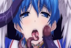  animated animated_gif blue_eyes blue_hair breasts breasts_out censored female_focus head_wings horns pandra saliva shinkyoku_no_grimoire single_horn subtitle sweat tentacles wings yuniko_wingdohose  rating:Explicit score:48 user:albellover